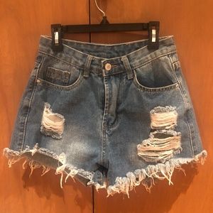 Ripped Jean Shorts